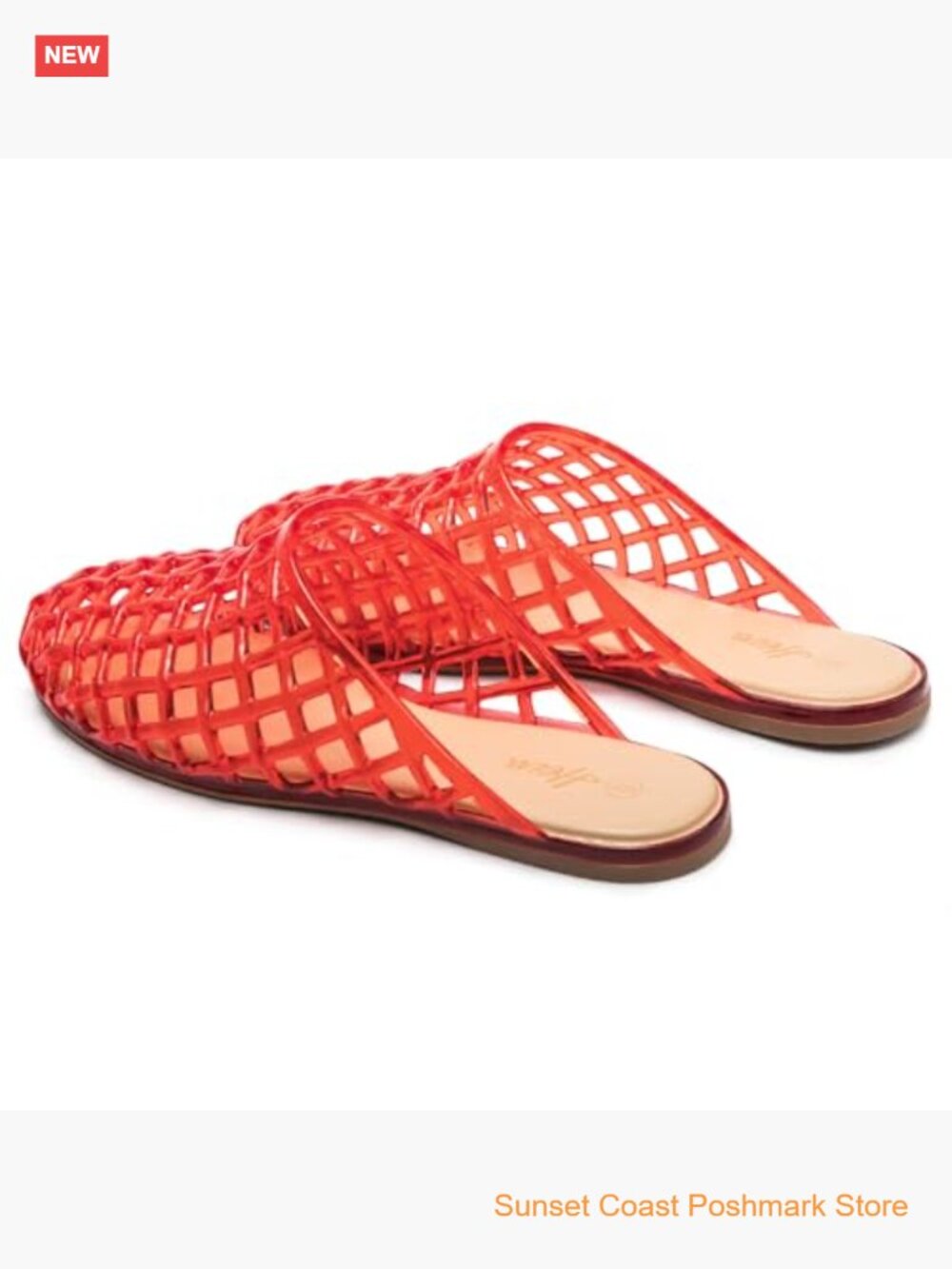 Women's Clear Mesh Hollow Slide Sandals Non-Slip Lightweight Flat Slippers - Picture 2 of 6